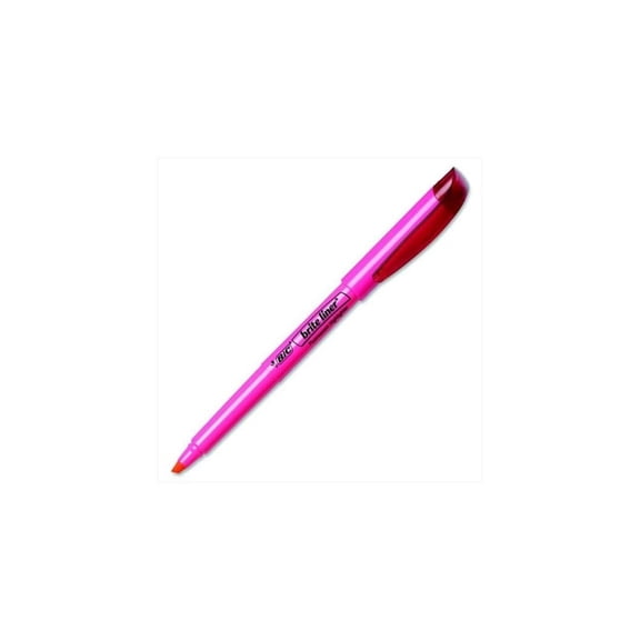 Brite Liner Non-Toxic Pen Style Highlighte - Chisel Tip, Fluorescent Pink, Pack 12