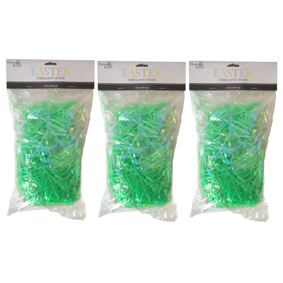 Brite Star 1.25oz Easter Iridescent Plastic Grass, Lime (Set of 3)
