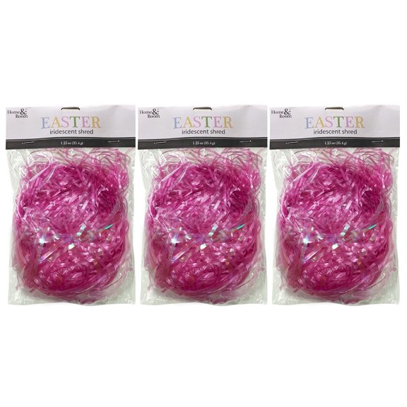 Brite Star 1.25oz Easter Iridescent Plastic Grass, Pink (Set of 3)