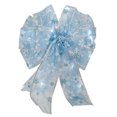thumbnail image 1 of Battery Operated LED Light Baby Blue Bow with Timer Christmas Decoration, 1 of 1