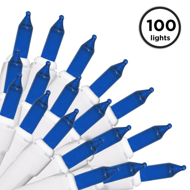 Brite Star 100 Count Mini String Christmas Lights, Blue 22 feet