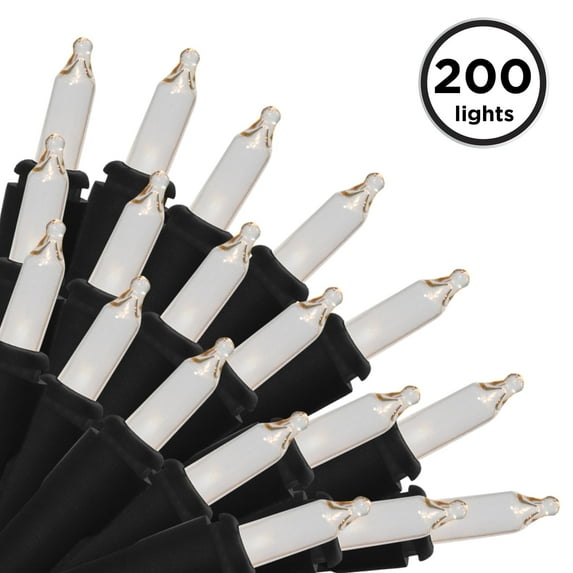 Brite Star 100 Count Mini String Christmas Lights, Clear - 22 feet Twinkle Lights with String-to-String Functionality (set of 2)