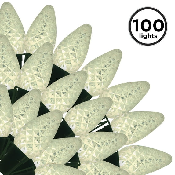 Brite Star 100 Lt LED-C7 Faceted Light Set, Warm White