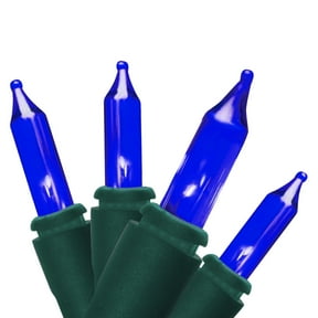 Brite Star 100 lt Designer Series Mini Light Set, Blue, Green Wire