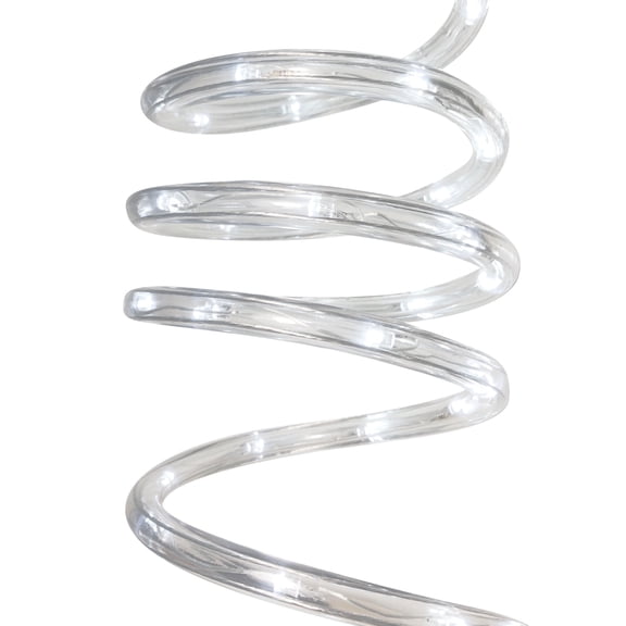 Brite Star 12 Ft LED Round Rope Light Pure White - Connectable for Indoor and Outdoor Decor - Perfect for Christmas Decorations, Bedroom, Party, Patio, Deck Lighting - Waterproof Outdoor Lighting