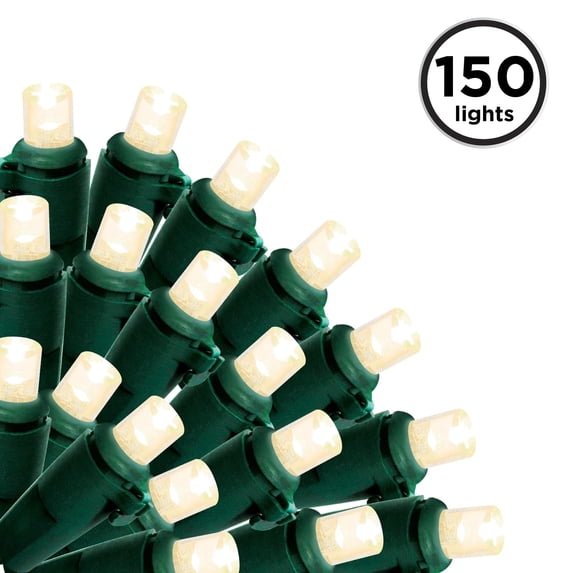 Brite Star 150 Lt Micro Mini LED Light Set, Warm White, Green Wire