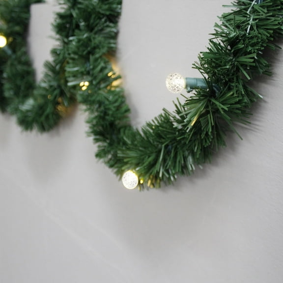 Brite Star 18-Foot Christmas Garland with Warm White Lights - Perfect for Indoor or Outdoor Fireplace Mantle Decor, Kitchen Light, or Christmas Decorations Tree - Pre-lit Pine Garland For Holiday