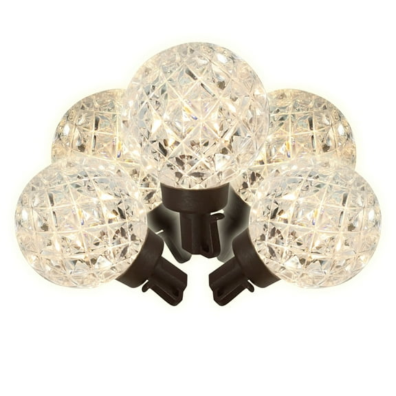 Brite Star 25-Count White G40 Light Set, 25ft Brown Wire