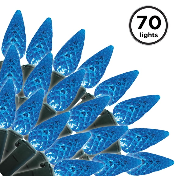 Brite Star 35 Lt Faceted C6 LED Lights, Blue (Set of 2)