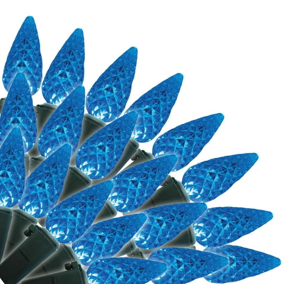 Brite Star 35 Lt Faceted C6 LED Lights, Blue (Set of 2)