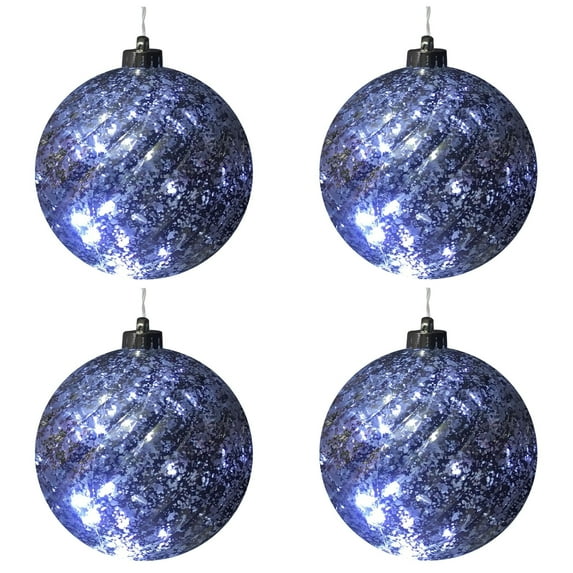 Brite Star 4 Ct Silver LED Sphere, Battery Operated LED Lights