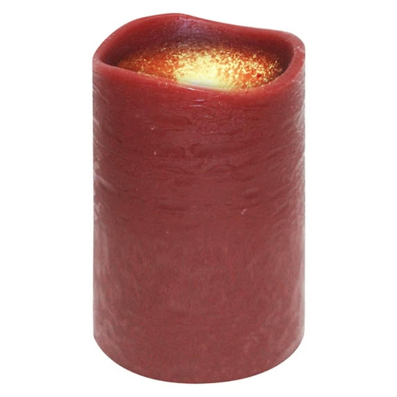 Brite Star 4" Dark Red Battery Operated Flameless Flickering Wax Pillar Candle