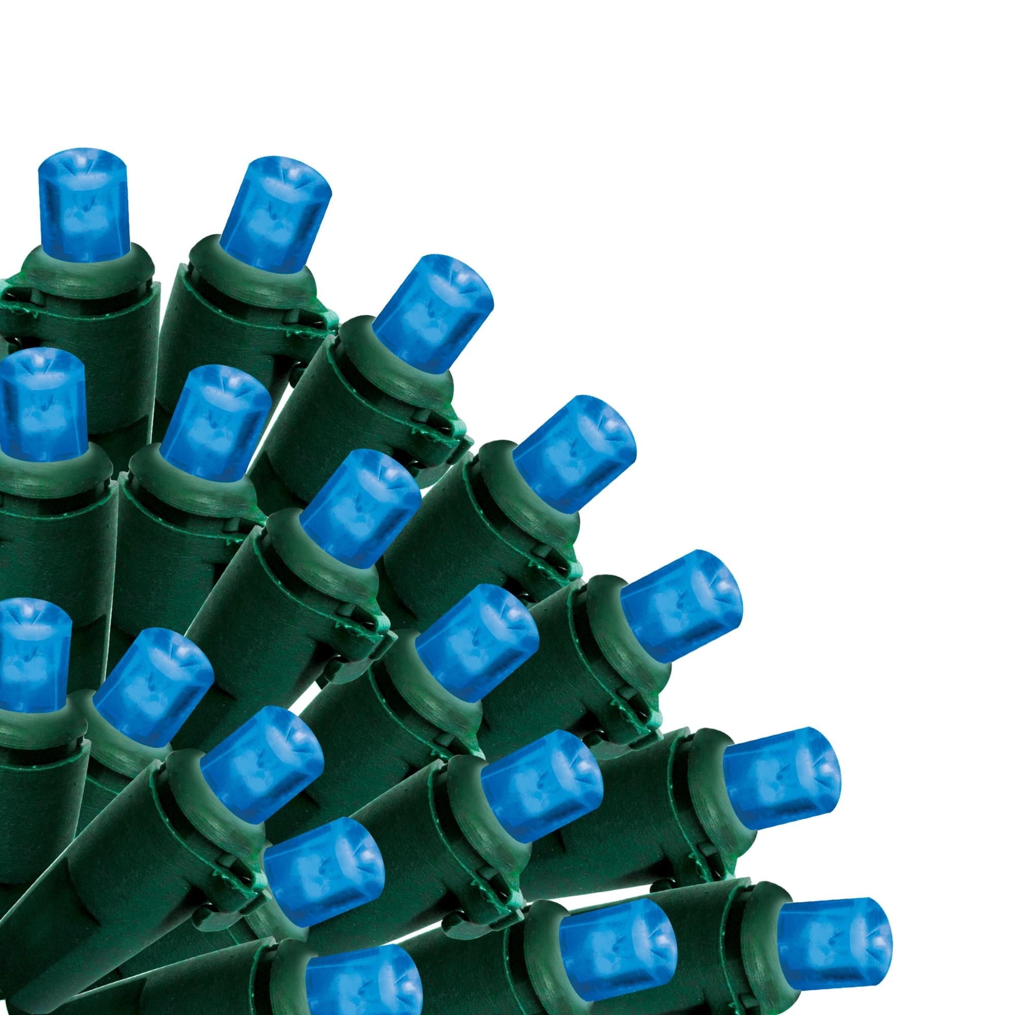 204'' Blue LED String Lights with Green Wire