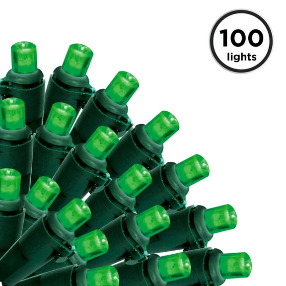 Brite Star 50 Lt Micro Mini LED Lights, Green, Green Wire (Set of 2)