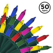 Brite Star 50 Lt String To String Lights, Multi, Green Wire