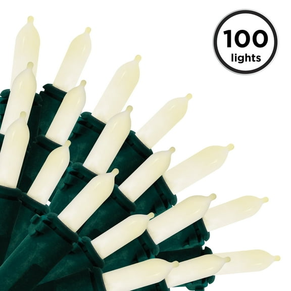 Brite Star 50 Lt Warm Glow Traditional Mini LED Lights, Warm White, Green Wire (Set of 2)