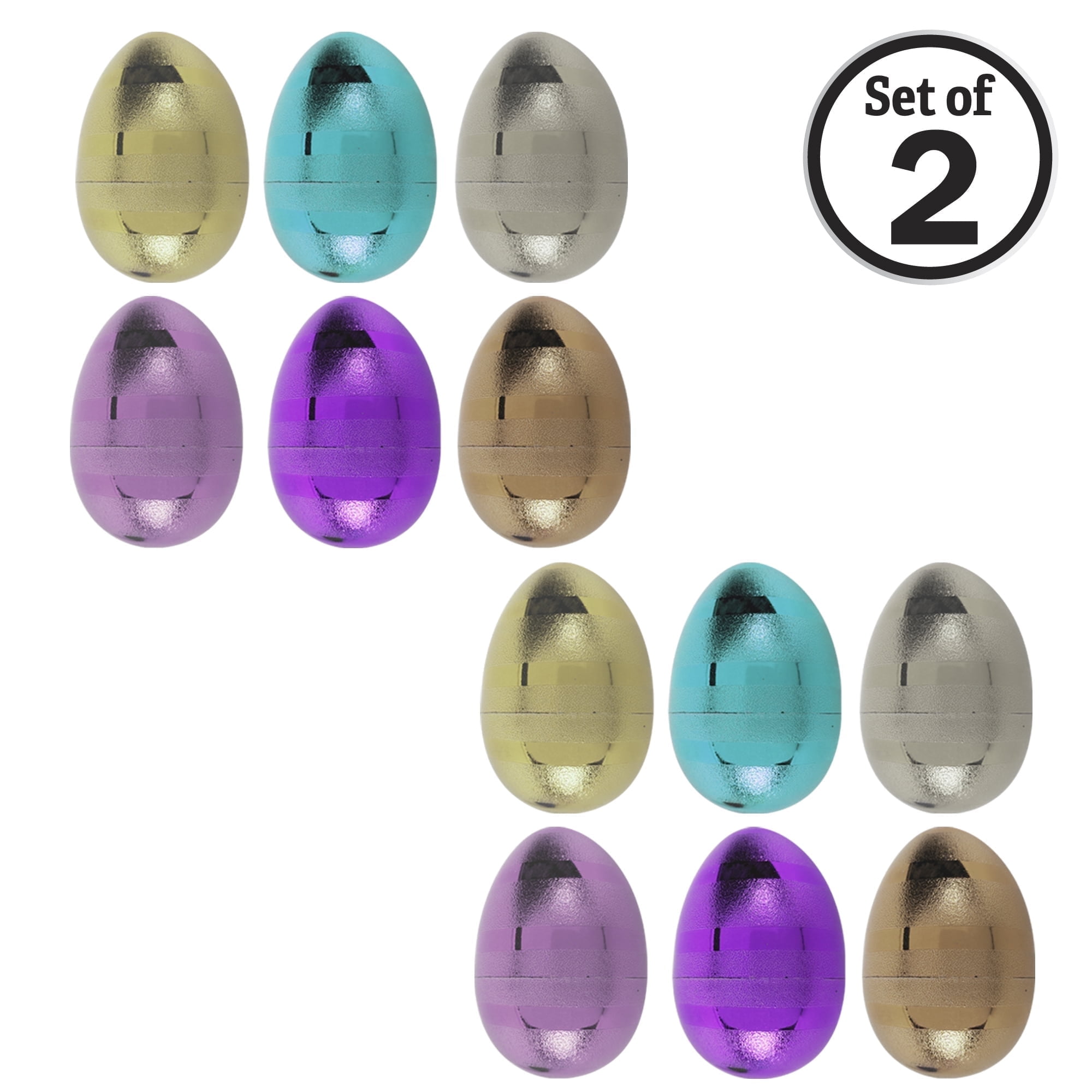 Brite Star 6 Count Metallic Easter Eggs, Multi (Set of 2)