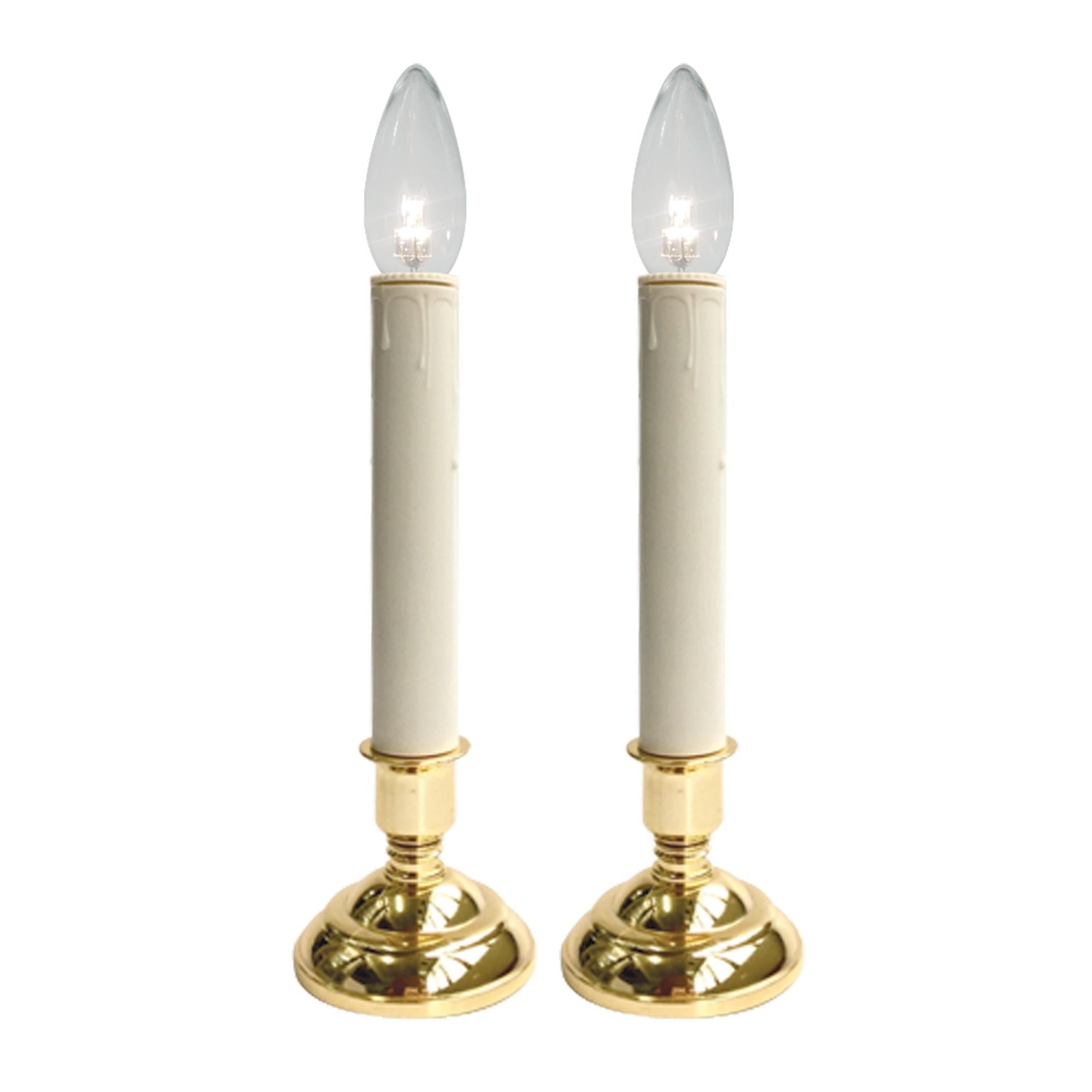 Brite Star Battery Operated 10-inch Tiffany LED Candles - 4 Count Flameless Candles with Timer- Perfect for Home Décor
