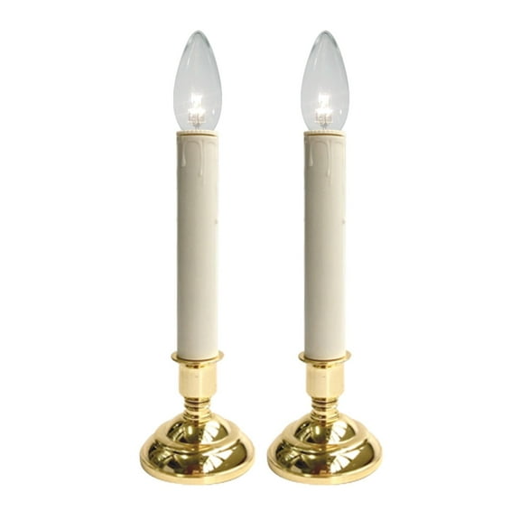 Brite Star Battery Operated 10-inch Tiffany LED Candles - 4 Count Flameless Candles with Timer- Perfect for Home Décor