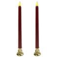 thumbnail image 1 of Brite Star Battery Operated 12-Inch LED Red Candles - 2 Count Amber Flickering Flameless Taper Candles - Perfect for Indoor Window, Outdoor Patio Home Decor, 1 of 5