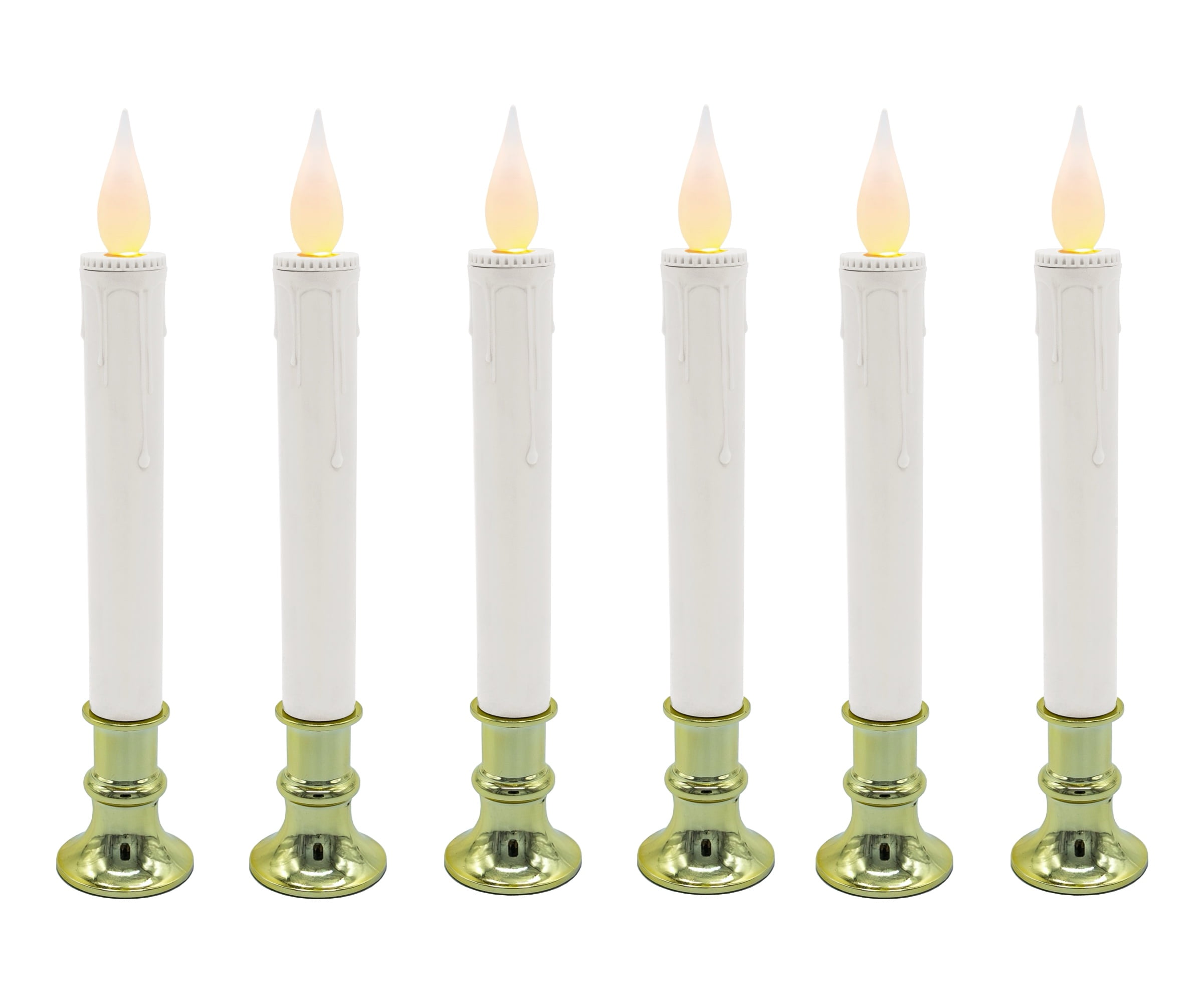 Brite Star Battery Operated 9-inch LED Candles - 6 Count Flickering Flameless Candles with Timer - Perfect for Home Décor