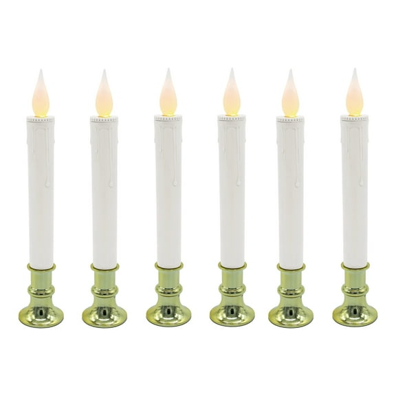 Brite Star Battery Operated 9-inch LED Candles - 6 Count Flickering Flameless Candles with Timer - Perfect for Home Décor