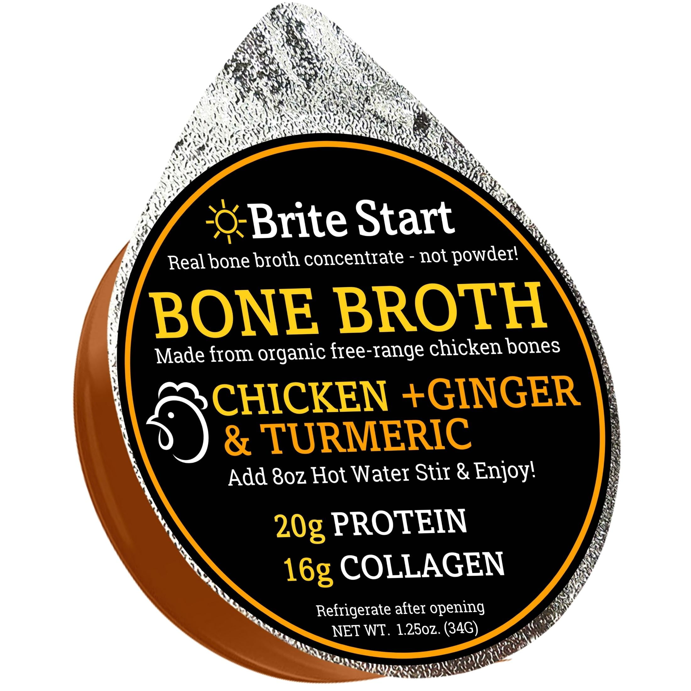 Organic Chicken Ginger & Turmeric Bone Broth Concentrate - 4 Count
