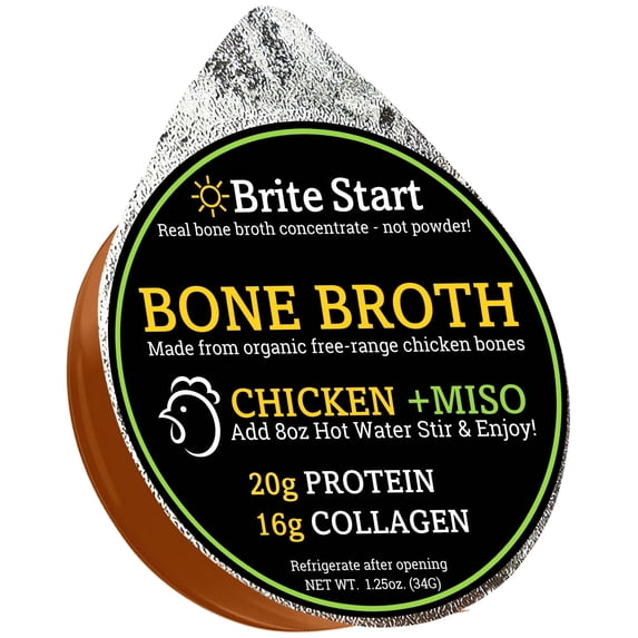 Brite Start Bone Broth Single Serve Concentrate - Chicken & Miso - 12 Count