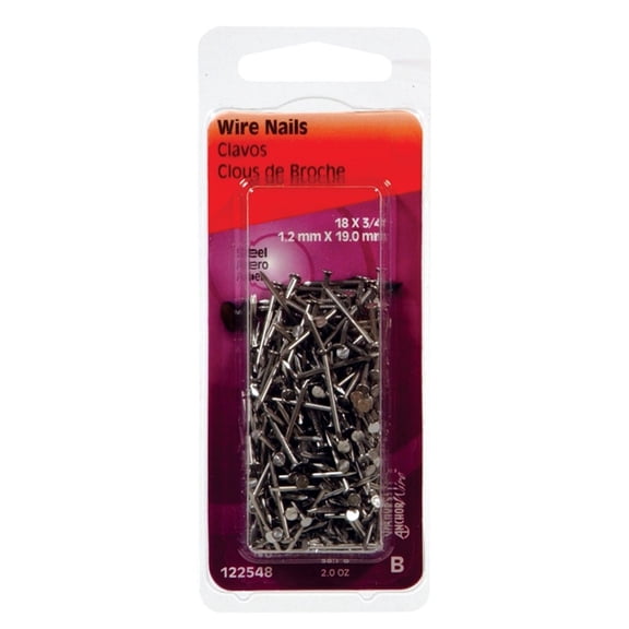 Brite Steel Wire Nails,No 122548,  Hillman Fasteners,PK6