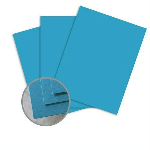 BriteHue Blue Card Stock - 8 1/2 x 11 in 65 lb Cover Semi-Vellum 30% Recycled 250 per Package