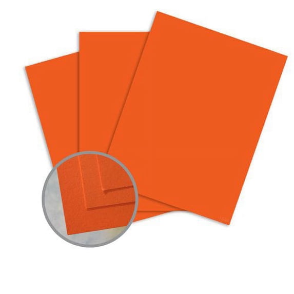 BriteHue Orange Card Stock - 8 1/2 x 11 in 65 lb Cover Semi-Vellum 30% Recycled 250 per Package