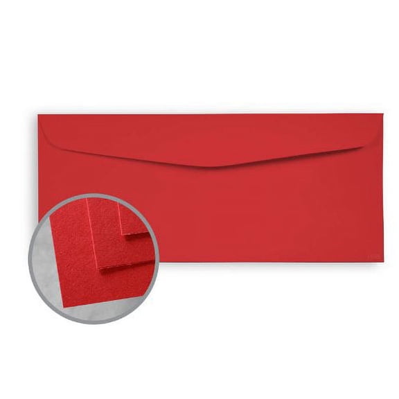 BriteHue Red Envelopes - No. 10 Commercial (4 1/8 x 9 1/2) 60 lb Text Semi-Vellum 30% Recycled 500 per Box