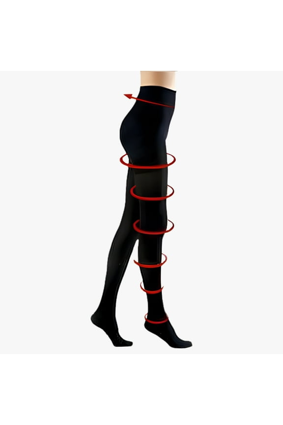 BriteLeafs Opaque Compression Stockings Pantyhose Therapeutic Firm Support 20-30 mmHg, Closed Toe - Medium, Black