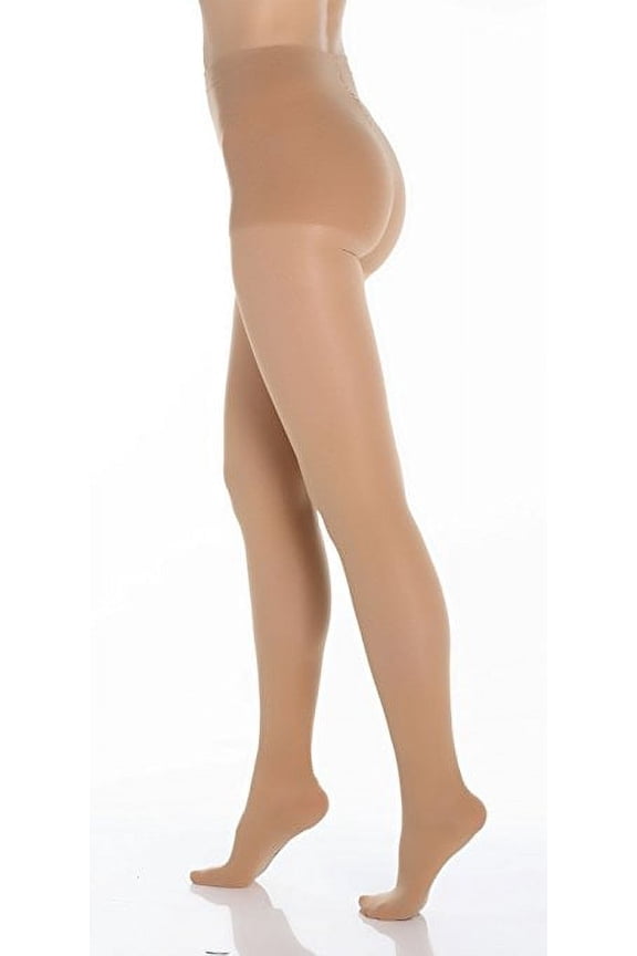 BriteLeafs Sheer Compression Pantyhose Firm Support 20-30 mmHg, Closed Toe - Small, Beige