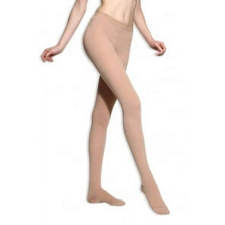 BriteLeafs Sheer Compression Pantyhose, Moderate Support, 15-20 mmHg, Closed Toe - Medium, Beige