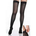 thumbnail image 1 of BriteLeafs Sheer Compression Stockings Thigh High Firm Support 20-30 mmHg, Stay-Up Scilicone band, Closed Toe - XXX-Large, Black, 1 of 2