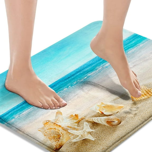 Britimes Soft & Plush Non Slip Blue Microfiber Bath Rug, 20" x 32"