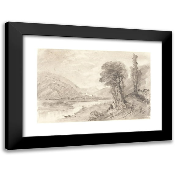 British 19th Century 14x11 Black Modern Framed Museum Art Print Titled - Landscape (19th Century)