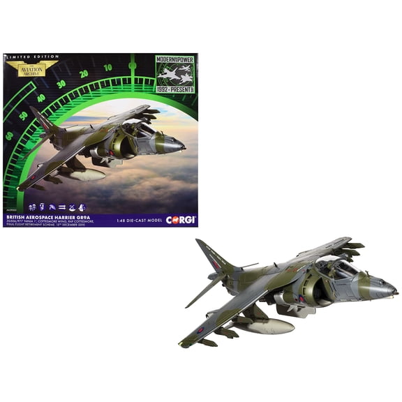 British Aerospace Harrier GR9A Aircraft Royal Air Force "The Aviation Archive" Series 1/48 Diecast Model by Corgi