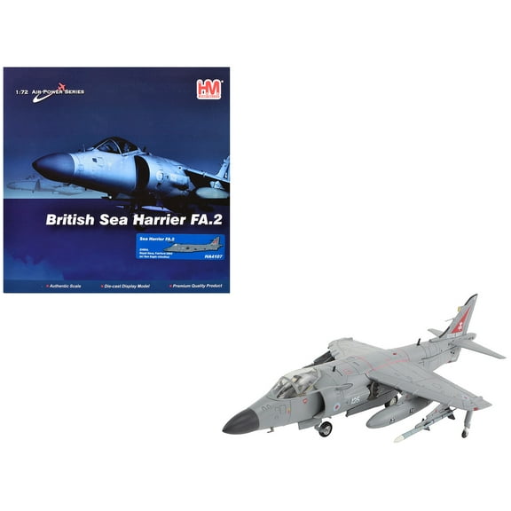 British Aerospace Sea Harrier FA.2 Aircraft with Missiles British Royal Navy "Air Power Series" 1/72 Diecast Model Hobby Master