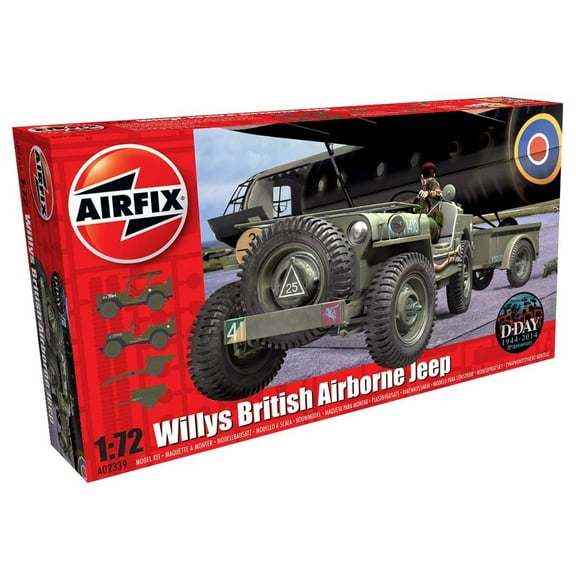 British Airborne Willys Jeep Kit 1/72 Model Kit (includes Jeep, Trailer and Howitzer)