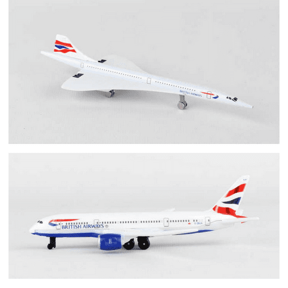 British Airways Concorde, British Airways Concorde Airlines Diecast Airplane Package - Two 5.5" Diecast Model Planes