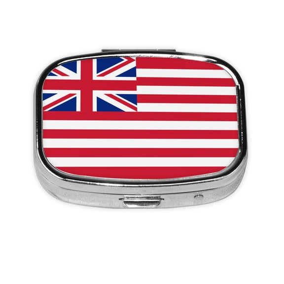 British America Flag Small Pill Case For Pockets & Purses 2 Compartment Travel Medicine Organizer