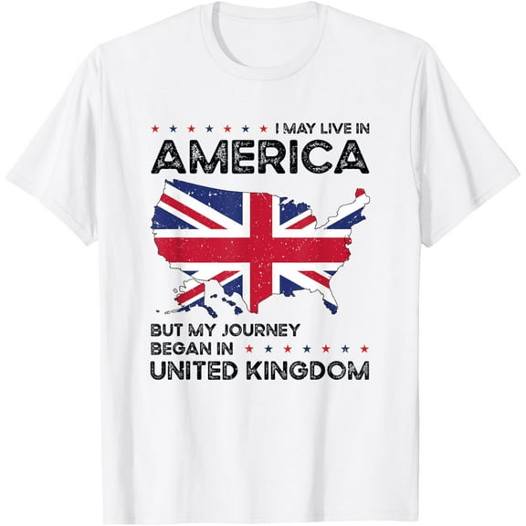 British American Patriot USA Grown United Kingdom UK US Flag T-Shirt