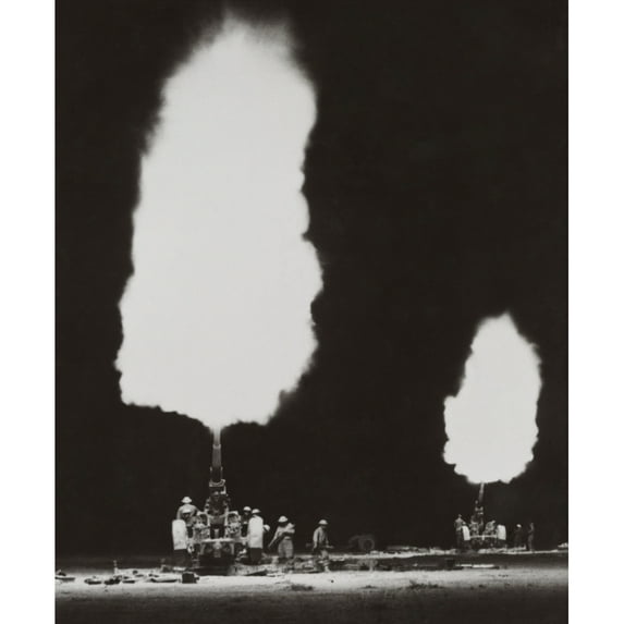 British Anti-Aircraft Guns In Action Near Tobruk During A Night Raid. April 1942-Jan. 1943 During World War 2.