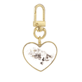 thumbnail image 1 of British Architecture Vintage Car Watercolor Gold Heart Keychain Metal Keyring Holder, 1 of 3