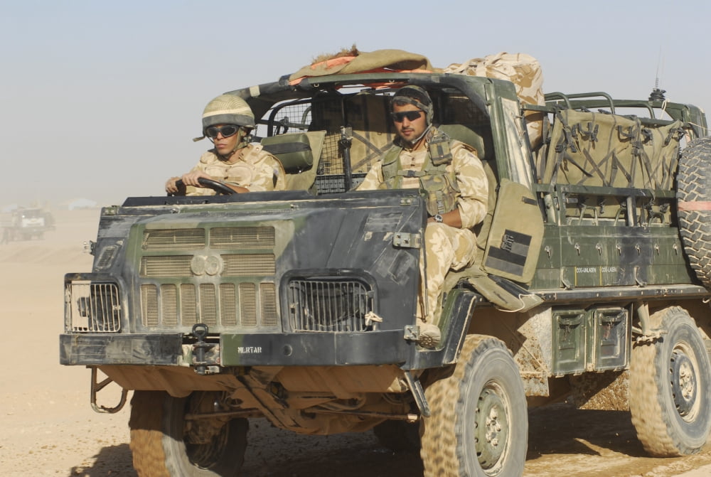British Army WMIKs operating in Afghanistan Canvas Art - Andrew ChittockStocktrek Images (34 x 23)