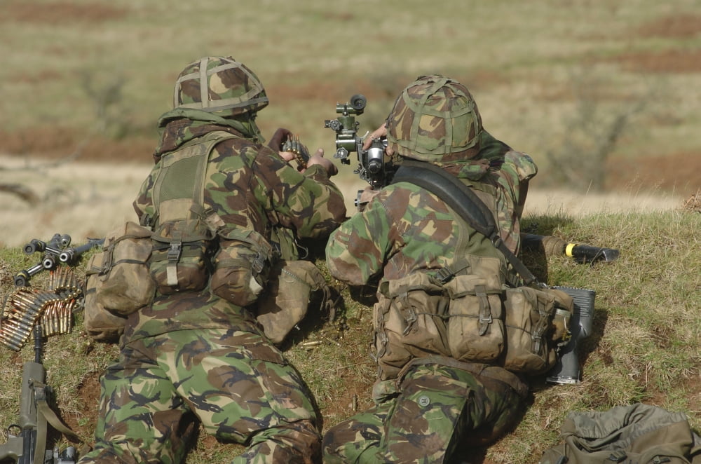 British Army soldiers participate in sustained fire training Canvas Art - Andrew ChittockStocktrek Images (17 x 12)