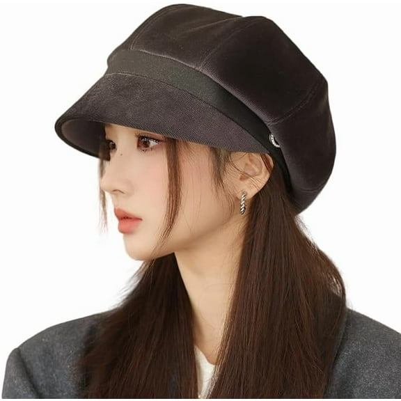 British Beret Hats for Women Black White Red Newsboy Cap for Women Short Brim Hat Fashion Accessories
