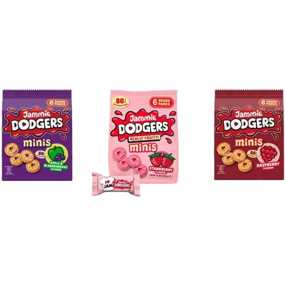 British Biscuits - Jammie Dodgers - Variety - 3 Bags of Snack Packs